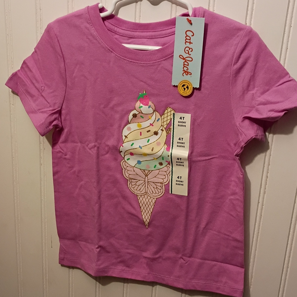 Cat & Jack Purple Ice Cream Cone Tee